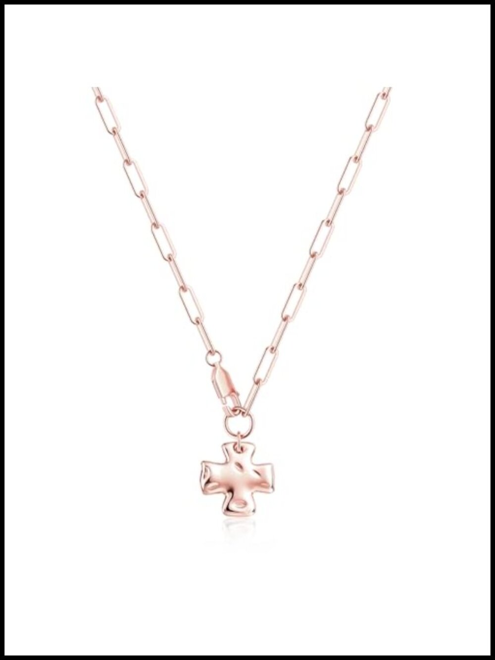 14K Gold Plated Cross Pendant Necklace Dainty Tarnish Free Toggle Clasp